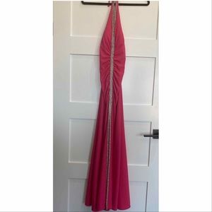 CACHE Pink Rhinestone Chain Dress